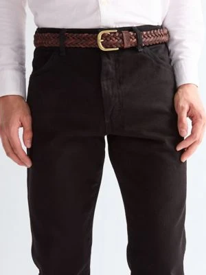 Wrangler Braided Leather Belt Brown Size