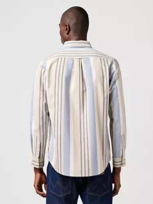 Wrangler Bronco Shirt Tan Stripe Size