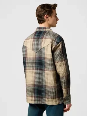 Wrangler Casey Jones Long Sleeve Relaxed Resort Shirt Electric Teal Size
