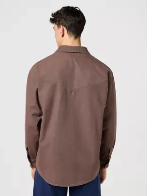 Wrangler Casey Jones Loose 1 Pocket Shirt Peppercorn Size