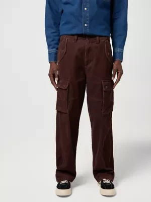 Wrangler Casey Jones Loose Corduroy Cargo Pant Mahogany Size 38 x32