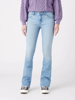 Wrangler Dżinsy "Bootcut White Noise" - Skinny fit - w kolorze błękitnym rozmiar: W32/L32