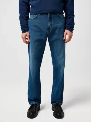 Wrangler Frontier Relaxed Straight Non Stretch Jean Retro Blue Size 38 x34