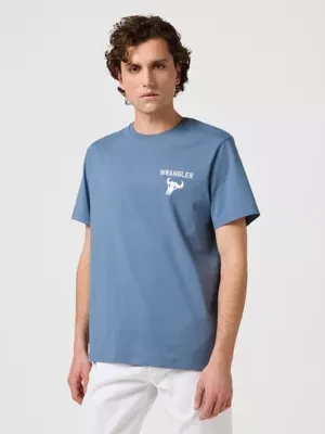 Wrangler Graphic Tee Dusty Blue Size