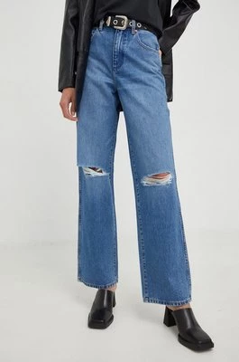 Wrangler jeansy bawełniane Mom Relaxed Patty damskie high waist