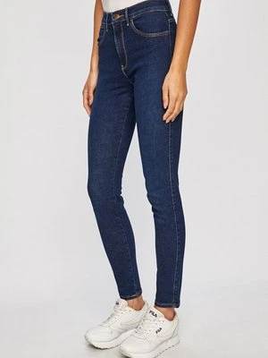 Wrangler jeansy High Rise Skinny Night Blue damskie high waist