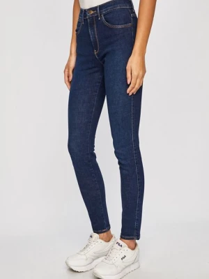 Wrangler jeansy High Rise Skinny Night Blue damskie high waist