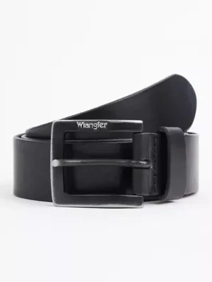 Wrangler Kabel Buckle Leather Belt Black Size