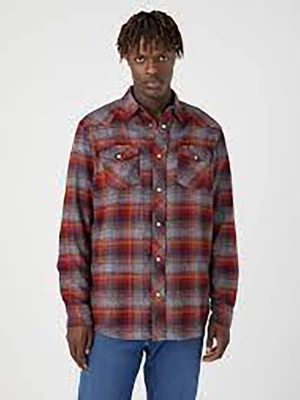 Wrangler Koszula - Regular fit - w kolorze bordowo-szarym rozmiar: XXL