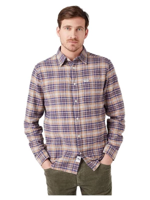 Wrangler Koszula - Regular fit - w kolorze beżowo-fioletowym rozmiar: L