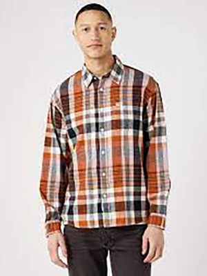 Wrangler Koszula - Regular fit - w kolorze pomarańczowo-czarnym rozmiar: XXL