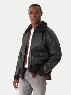 Wrangler Kurtka z imitacji skóry Shearling 112371854 Czarny Regular Fit