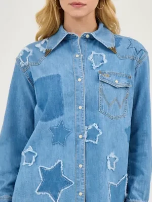 Zdjęcie produktu Wrangler Lainey Wilson Starry Western Snap Shirt True Blue Wash Size