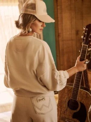 Wrangler Lainey Wilson x Wrangler Cowboy Sweatpants Cream Cream Size