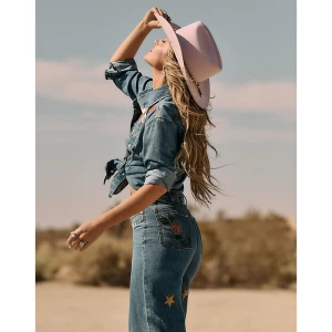 Wrangler Lainey Wilson x Wrangler Emb Wide Leg Jean Denim Denim Size