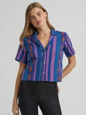 Wrangler Lainey Wilson x Wrangler Jacquard Shirt Blue Blue Size