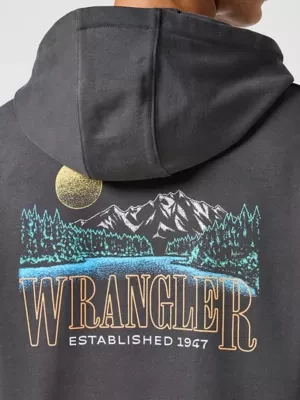 Wrangler Logo Hoodie Faded Black Size