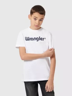 Wrangler Logo Tee Bright White Size 9/10