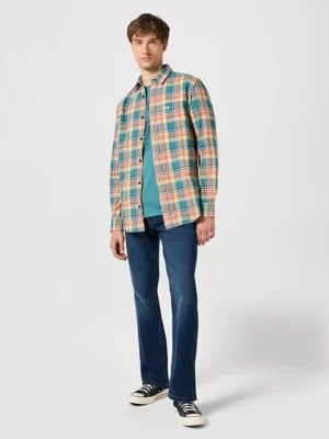 Wrangler Long Sleeve One Pocket Shirt Hydro Size