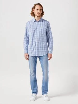 Wrangler Long Sleeve One Pocket Shirt Light Blue Size