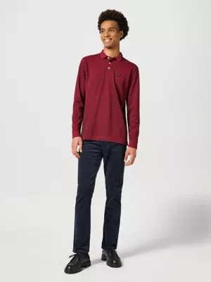 Wrangler Long Sleeve Refined Polo Red Size