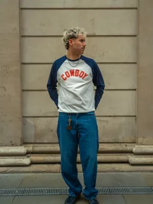 Wrangler Long Sleeve Regular Baseball Tee Black Iris Size