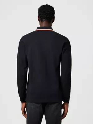 Wrangler Long Sleeve Regular Polo Shirt Black Size