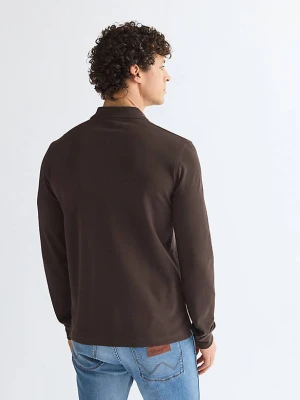Wrangler Long Sleeve Regular Polo Shirt Chocolate Torte