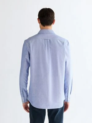 Wrangler Long Sleeve Regular Shirt Oxford Blue Size