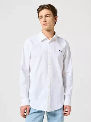 Wrangler Long Sleeve Regular Shirt White Oxford Size