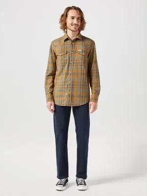 Wrangler Long Sleeve Western Shirt Dijon Size