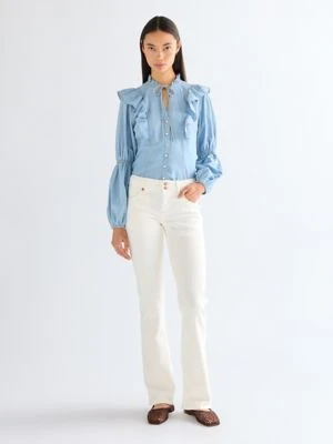 Wrangler Low Rise Bold Boot Lightweight Jean Worn White Size 34 x32