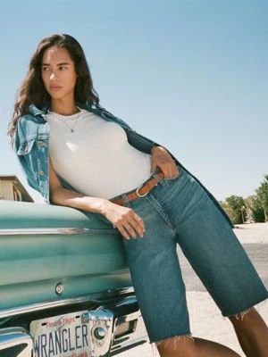 Wrangler Low Rise Loose Jort Stormy Dust Size