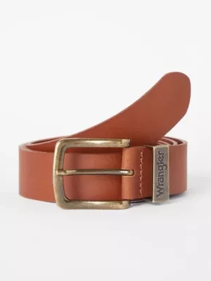Wrangler Metal Loop Leather Belt Cognac Size