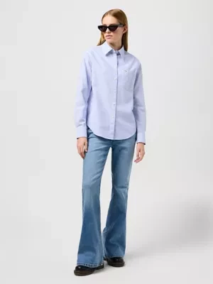 Wrangler One Pocket Shirt Blue Stripe Size