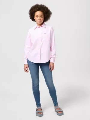 Wrangler One Pocket Shirt Pink Stripe Size