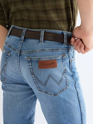 Wrangler Plate Buckle Leather Belt Dark Brown