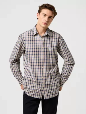 Wrangler Regular 1 Pocket Shirt Beige Size