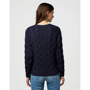 Wrangler Regular Cable Knit Crew Dark Navy Size