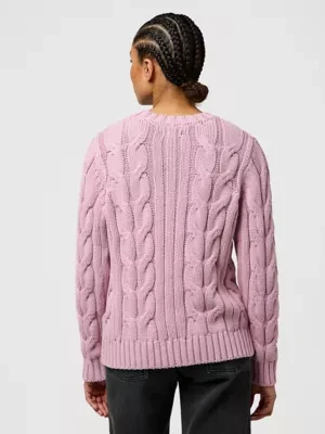 Wrangler Regular Cable Knit Crew Keepsake Lilac Size