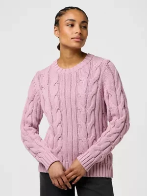 Wrangler Regular Cable Knit Crew Keepsake Lilac Size