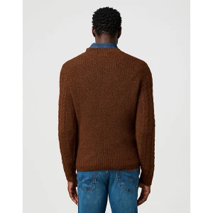 Wrangler Regular Cable Knit Sweater Mahogany Heather Size