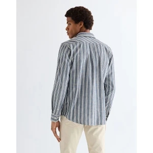 Wrangler Regular Chambray Shirt Dark Stripe