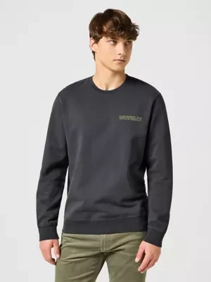 Wrangler Regular Crew Neck Sweatshirt Faded Black Size