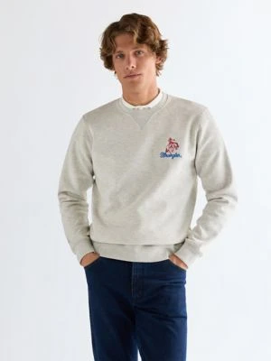 Wrangler Regular Embroidery Crew Oat Mel Size