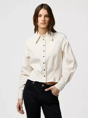 Zdjęcie produktu Wrangler Regular Femme Peplum Shirt Pinstar White Size