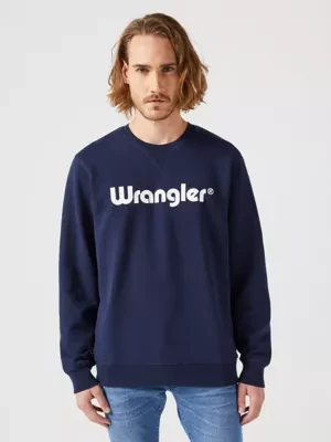 Wrangler Regular Logo Crew Sweat Navy Size