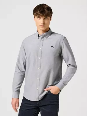Wrangler Regular Oxford Shirt Grey Size