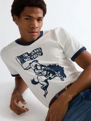 Wrangler Regular Ringer Tee Worn White Size