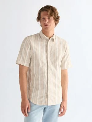 Wrangler Regular Short Sleeve Shirt Brown White Size